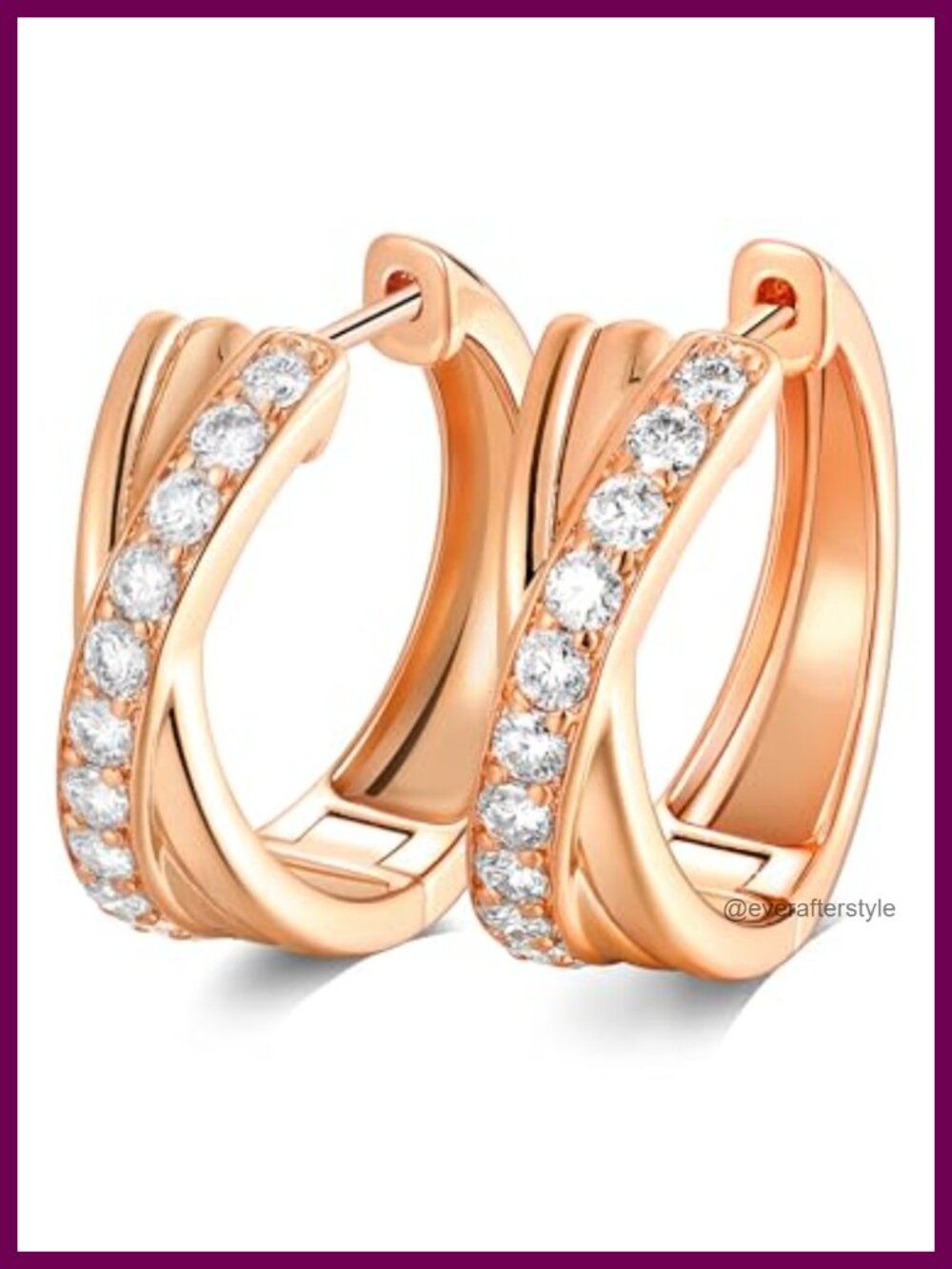 20mm X-Shaped Huggie Hoop Earrings 925 Sterling Silver 14K Gold Plated